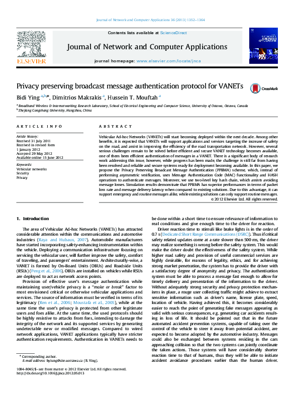 (PDF) Privacy preserving broadcast message authentication protocol for ...