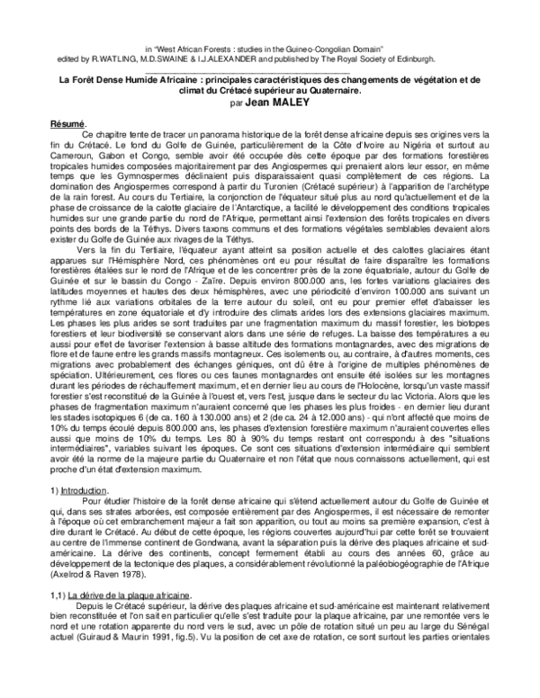 (PDF) Traduction française - article J.MALEY - Histoire Crétacé ...