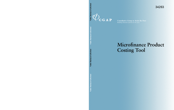 (PDF) Microfinance product costing tool