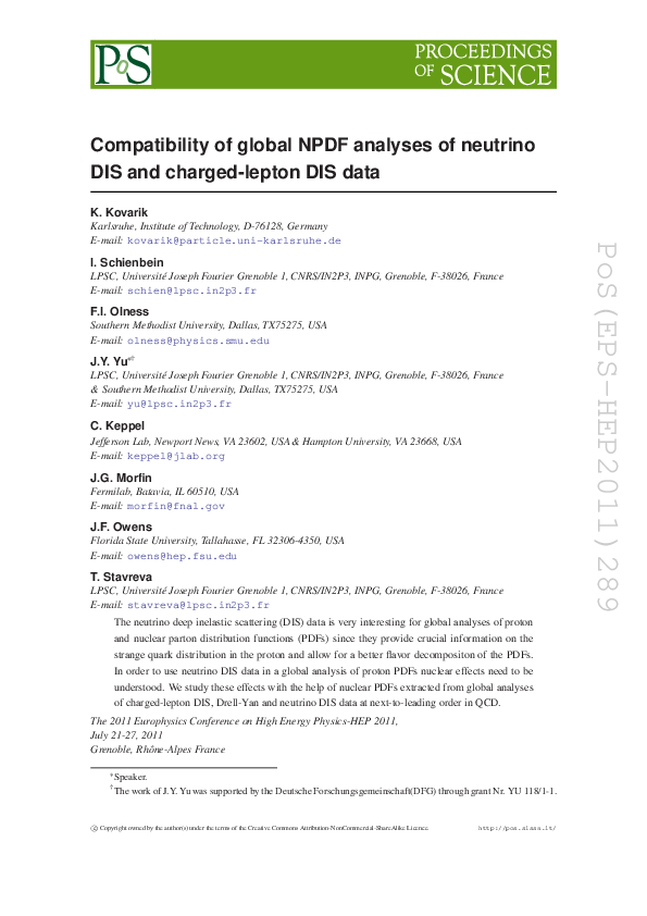 (PDF) Nuclear corrections in neutrino--nucleus DIS and their ...