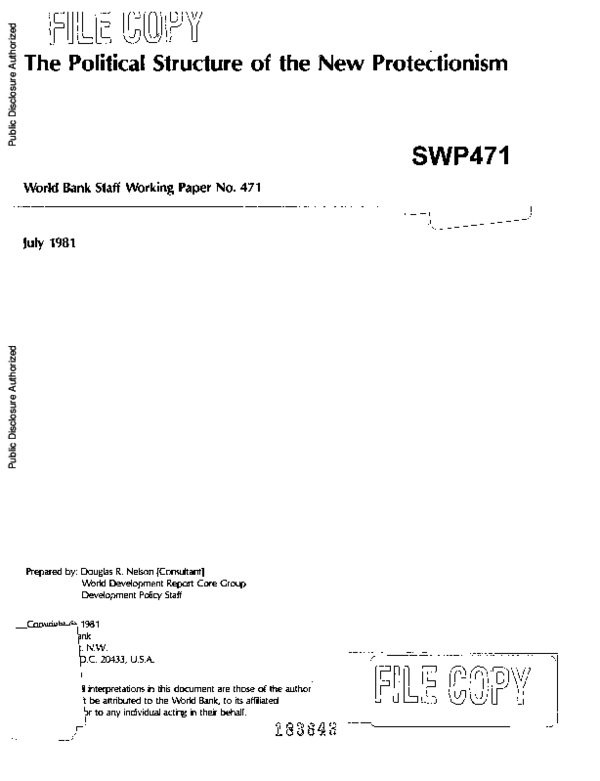 The political structure of the new protectionism