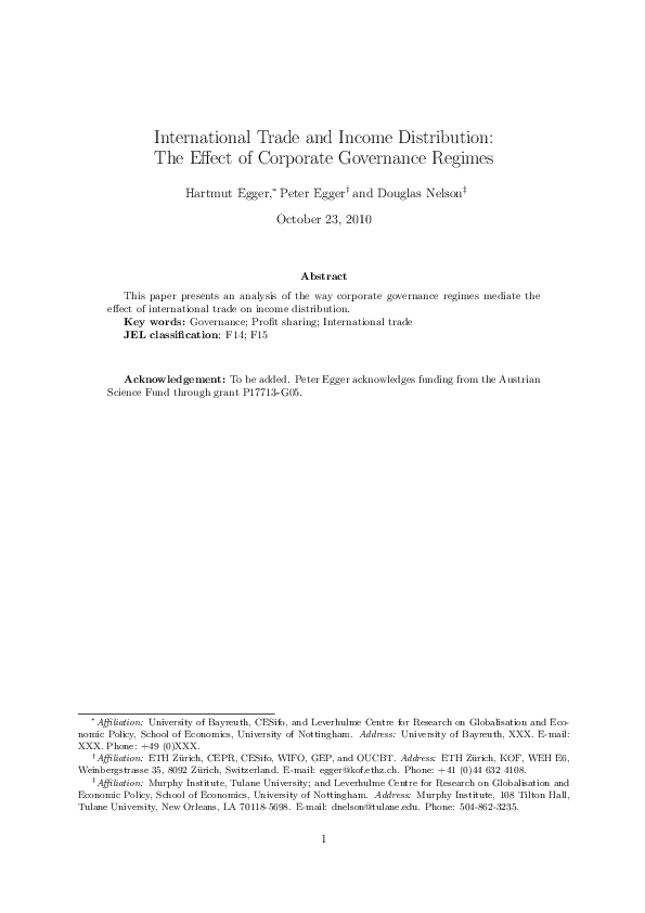 (PDF) International Trade and Income Distribution: The Effect of ...