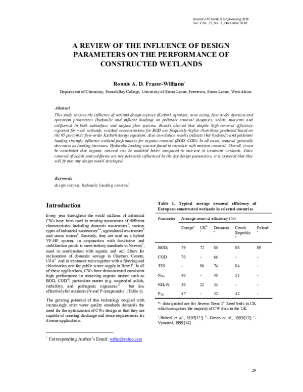 (PDF) A Review of the Influence of Design Parameters on the Performance ...