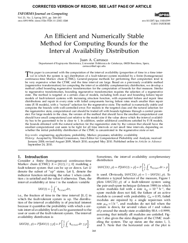 (PDF) An Efficient and Numerically Stable Method for Computing Bounds ...