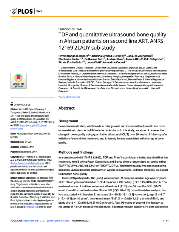 (PDF) TDF's Impact on Bone Quality in HIV Patients
