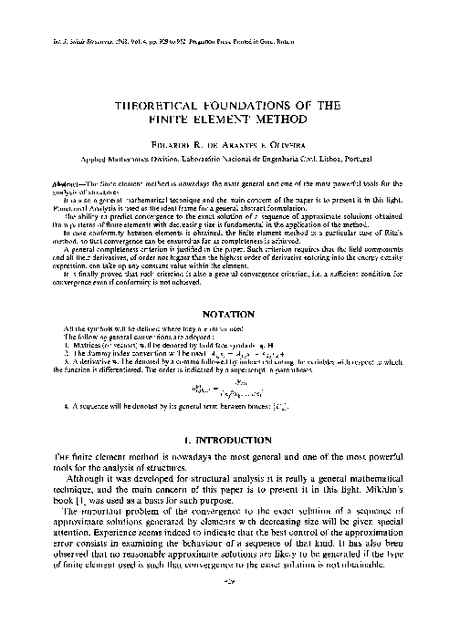 (PDF) Theoretical foundations of the finite element method