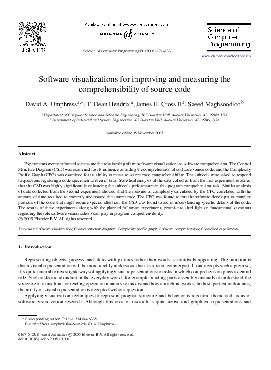 (PDF) Software visualizations for improving and measuring the ...