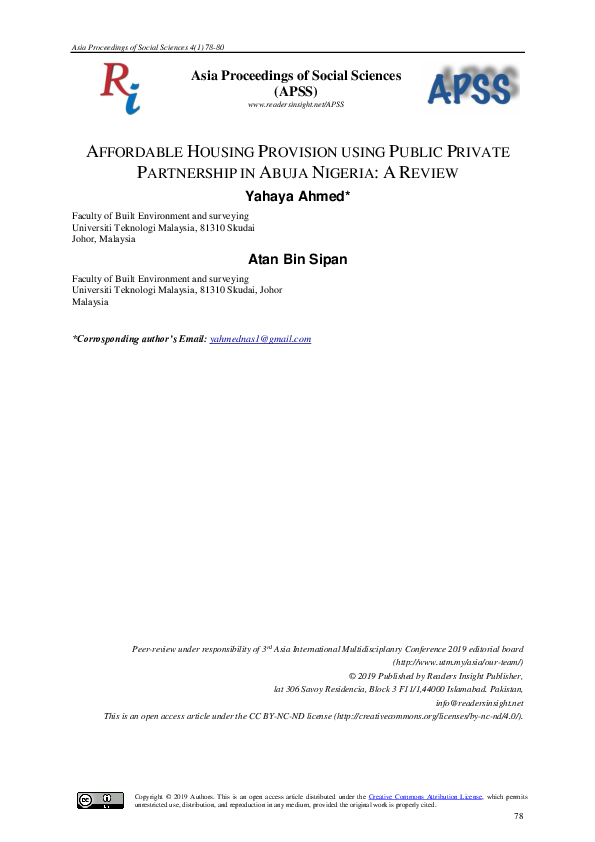 (PDF) The Affordable Housing Provision using Public Private Partnership ...