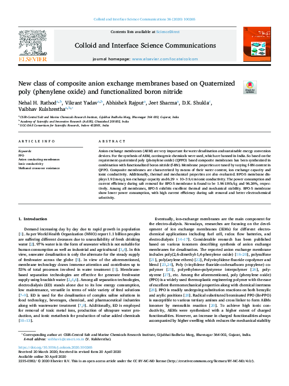 (PDF) Colloid and Interface Science Communications