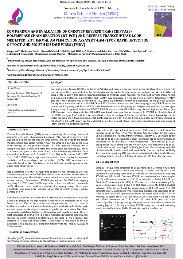 (PDF) Comparison and Evaluation of One-Step Reverse Transcriptase ...