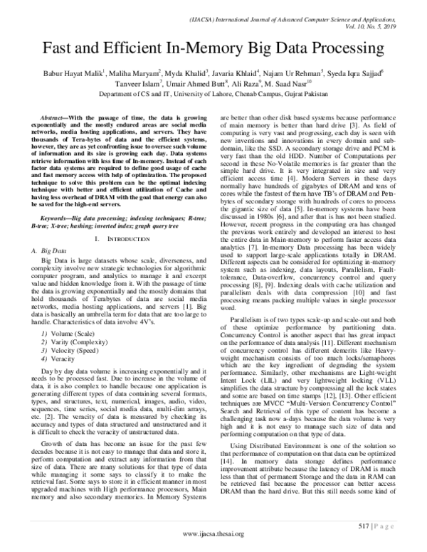 (PDF) Fast and Efficient In-Memory Big Data Processing