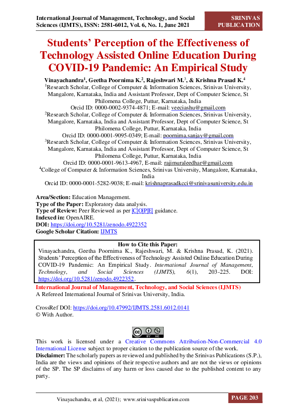 (PDF) Students' Perception of the Effectiveness of Technology Assisted ...