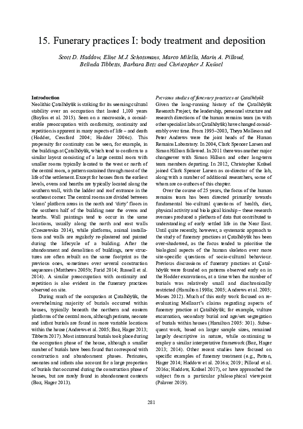 (PDF) Funerary practices I - body treatment and deposition