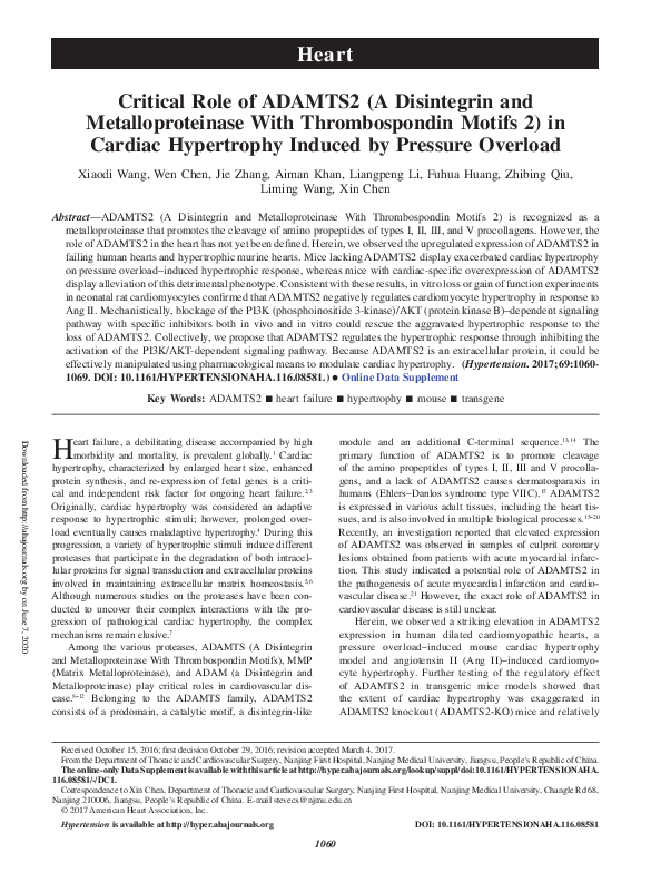 (PDF) Critical Role of ADAMTS2 (A Disintegrin and Metalloproteinase ...
