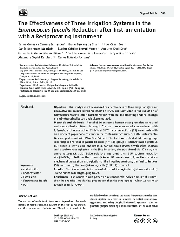 (PDF) Effectiveness of passive ultrasonic irrigation on periapical