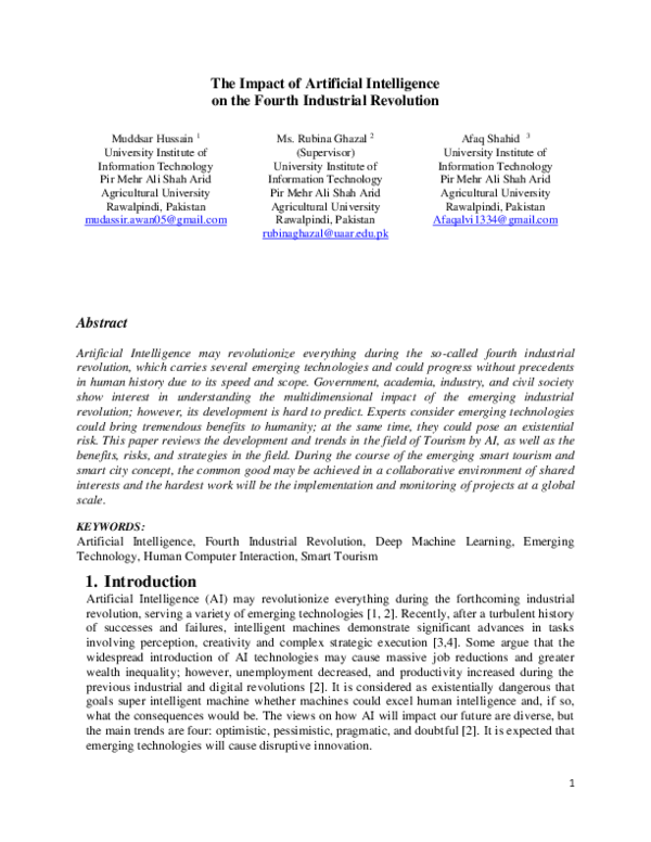 (PDF) The Impact of Artificial Intelligence on the Fourth Industrial ...
