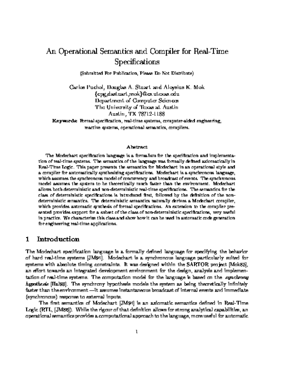 (PDF) An Operational Semantics and Compiler for Real-Time Specifications1