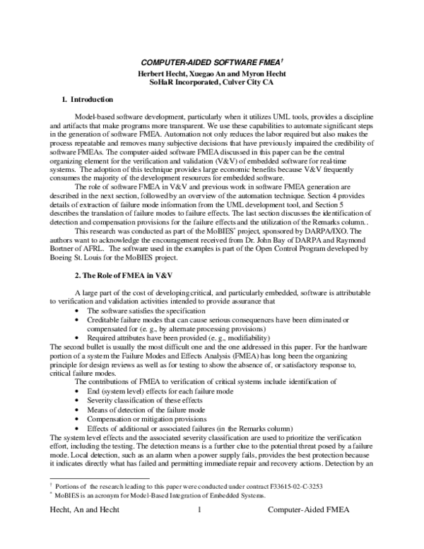 (PDF) Computer-Aided Software Fmea