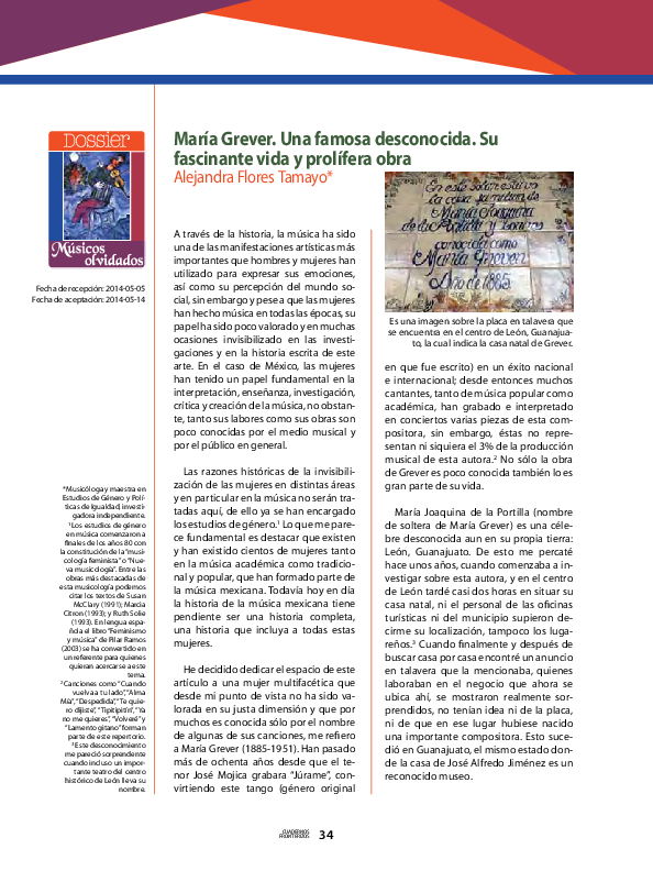 (PDF) María Grever. Una famosa desconocida. La historia de su ...