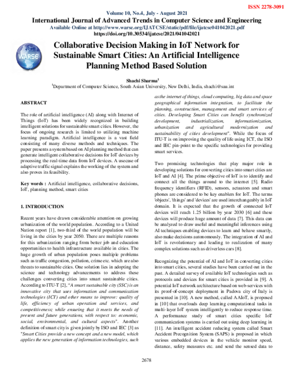 (PDF) Collaborative Decision Making in IoT Network for Sustainable ...