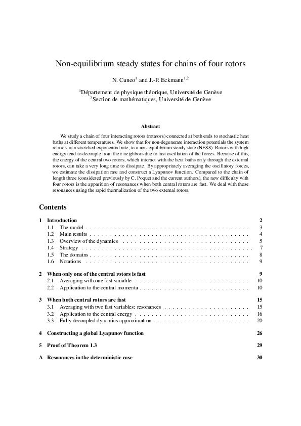 (PDF) Non-equilibrium steady states for chains of four rotors