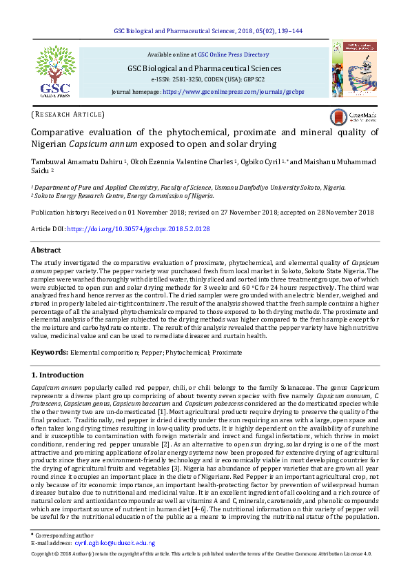 (PDF) Comparative evaluation of the phytochemical, proximate and ...