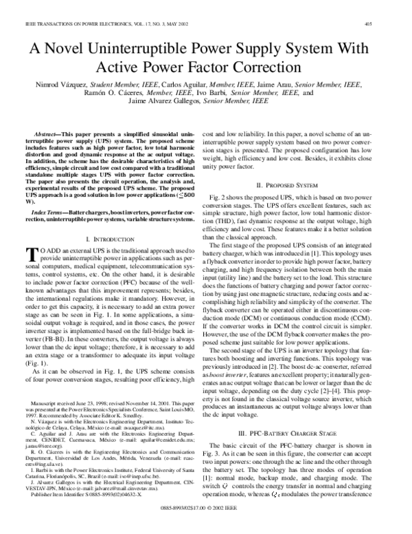 (PDF) A novel uninterruptible power supply system with active power ...