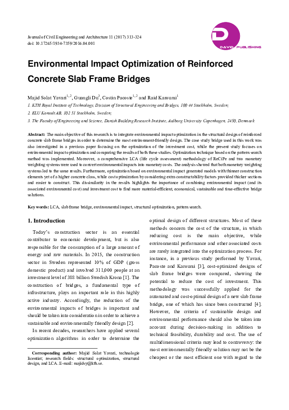 (PDF) Environmental Impact Optimization of Reinforced Concrete Slab ...