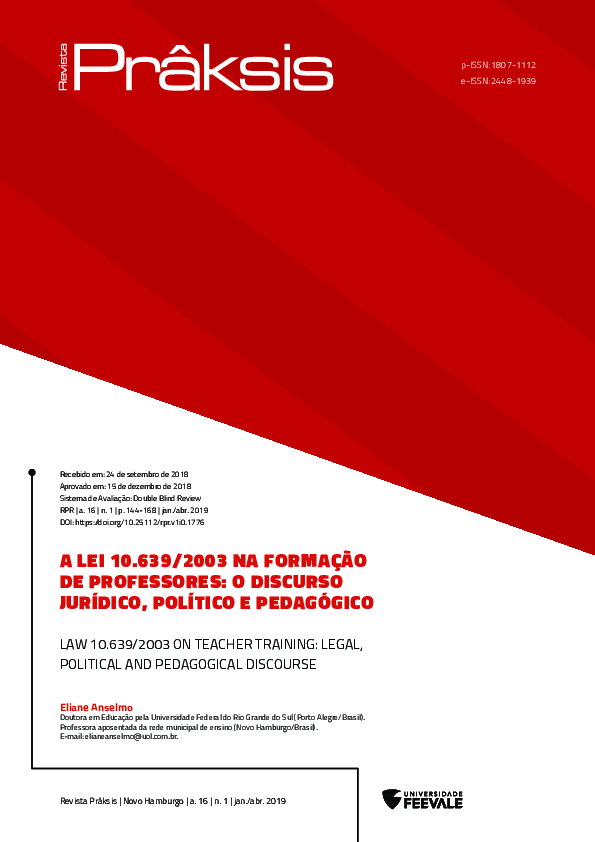 (PDF) A LEI 10.639/2003 NA FORMAÇÃO DE PROFESSORES: O DISCURSO JURÍDICO ...