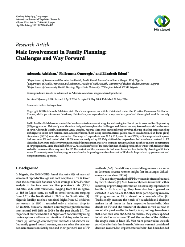 pdf-male-involvement-in-family-planning-challenges-and-way-forward