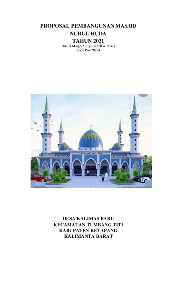 (PDF) PROPOSAL PEMBANGUNAN MASJID NURUL HUDA TAHUN 2021