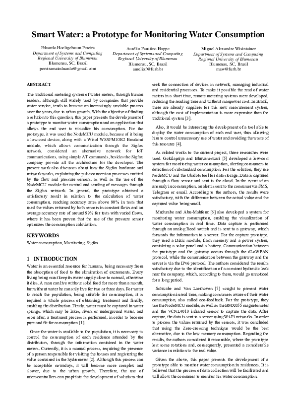 (PDF) Smart Water:A Prototype for Monitoring Water Consumption