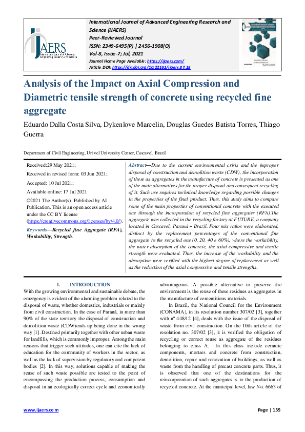 (PDF) Analysis of the Impact on Axial Compression and Diametric tensile ...