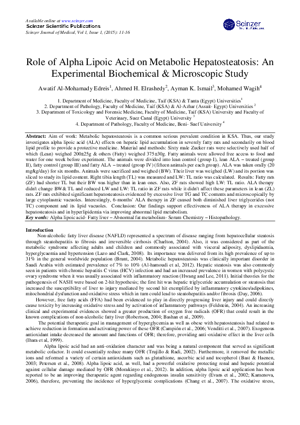 (PDF) Alpha Lipoic Acid and Liver Disease Burt Berkson MD PhD