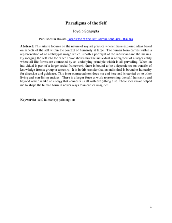 (PDF) Paradigms of the Self