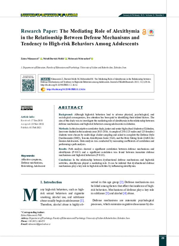 (PDF) The Mediating Role of Alexithymia in the Relationship Between ...