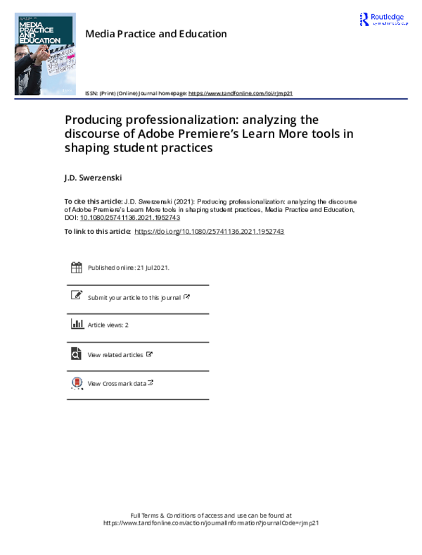 (PDF) Producing professionalization analyzing the discourse of Adobe ...