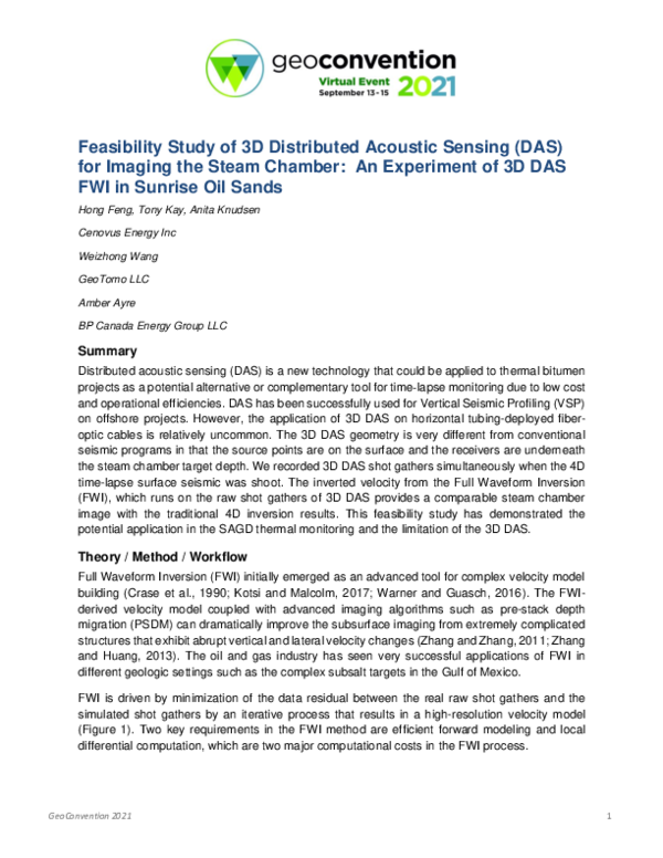(PDF) Feasibility Study of 3D Distributed Acoustic Sensing (DAS) for ...