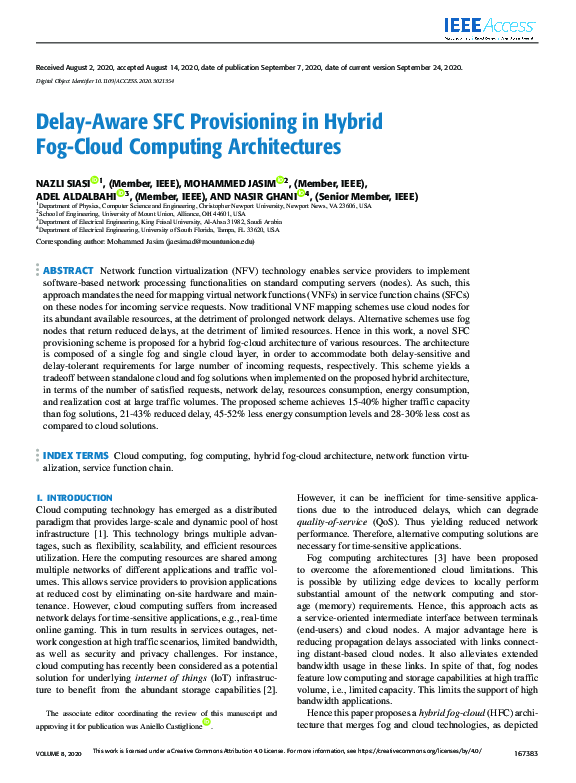 (PDF) Delay-Aware SFC Provisioning in Hybrid Fog-Cloud Computing ...