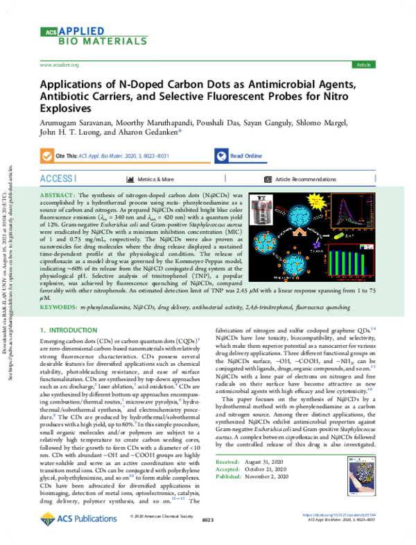 (PDF) Applications of N-Doped Carbon Dots as Antimicrobial Agents ...