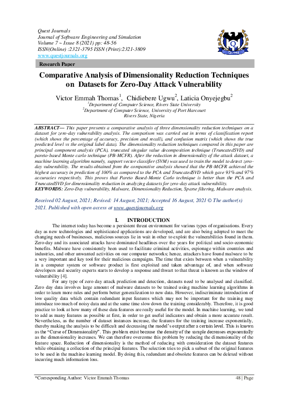 (PDF) Comparative Analysis of Dimensionality Reduction Techniques on ...