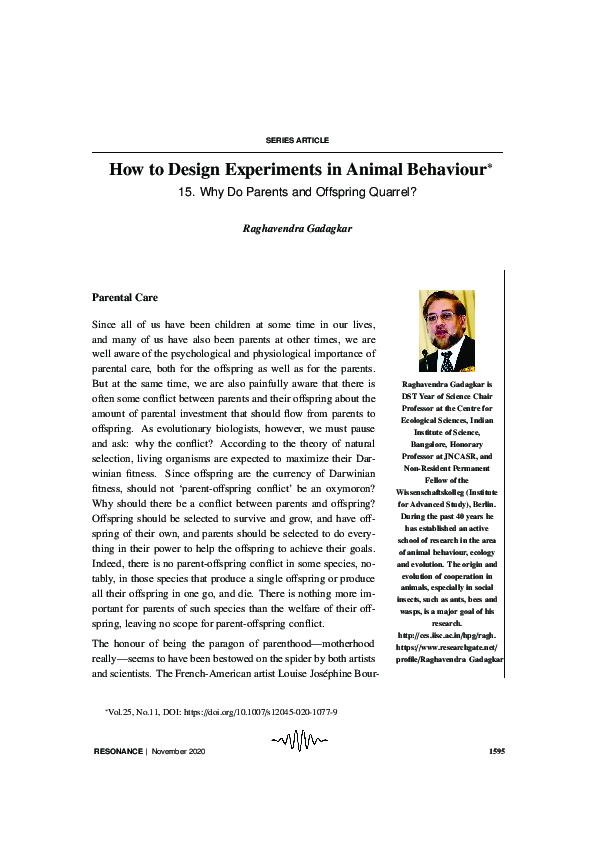 (PDF) How to Design Experiments in Animal Behaviour * 15. Why Do ...