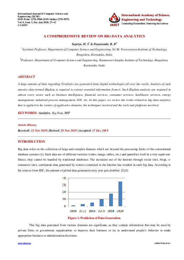 (PDF) A COMPREHENSIVE REVIEW ON BIG DATA ANALYTICS