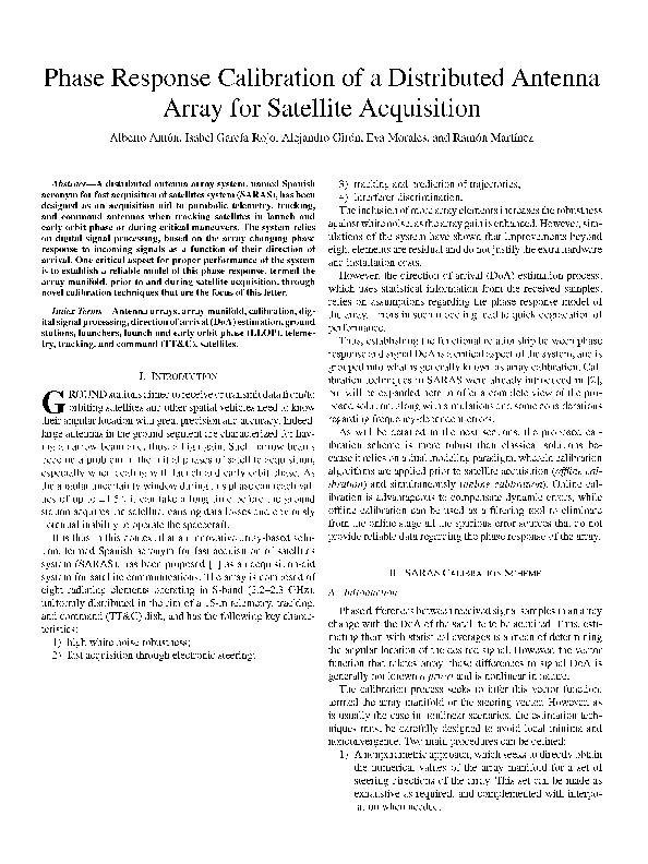(PDF) Phase Response Calibration of a Distributed Antenna Array for ...