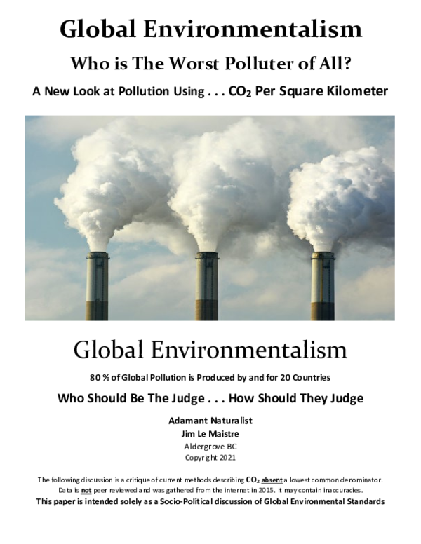 Global Environmentalism . . . A New Standard