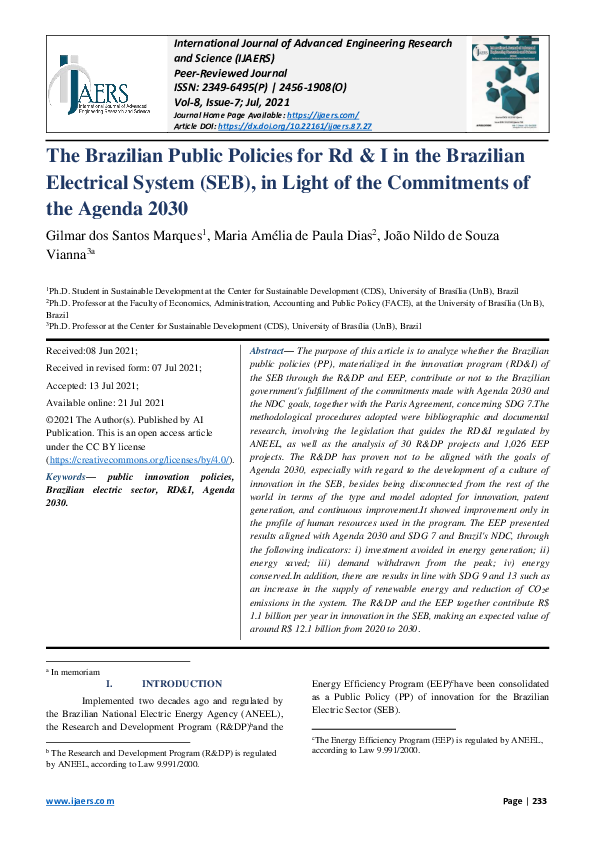(PDF) The Brazilian Public Policies for Rd & I in the Brazilian ...