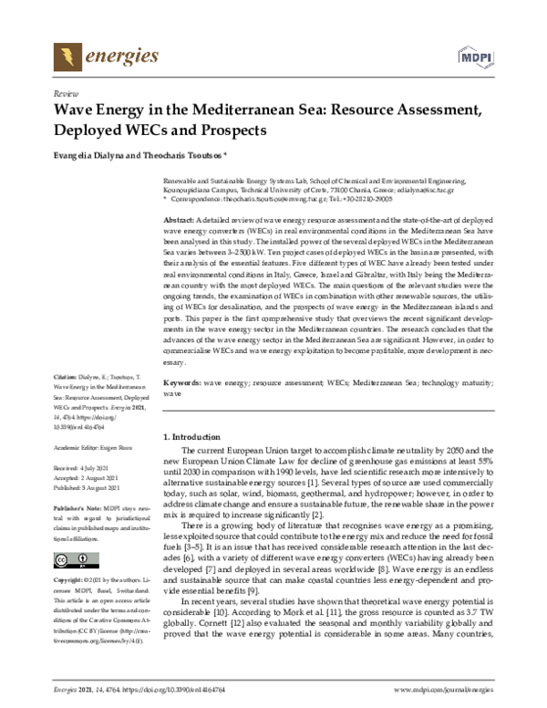 (PDF) Wave energy in the Mediterranean Sea: resource assessment ...