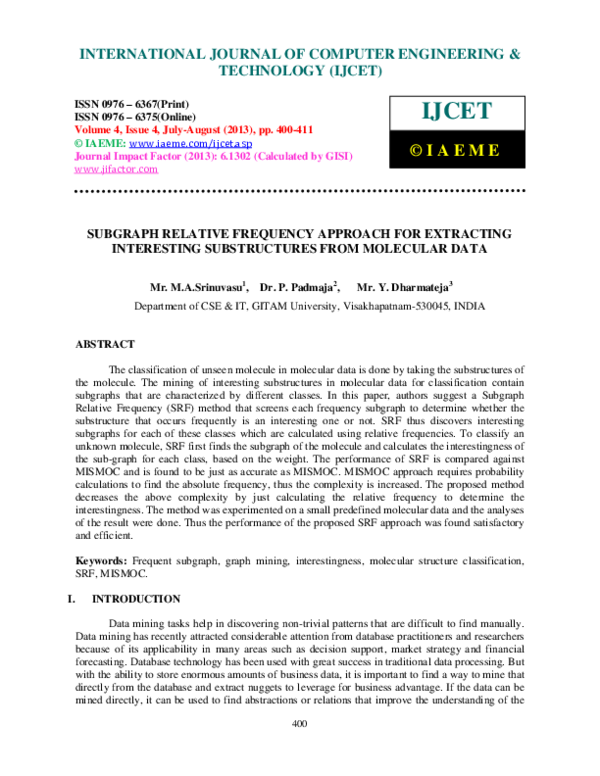 (PDF) SUBGRAPH RELATIVE FREQUENCY APPROACH FOR EXTRACTING INTERESTING ...