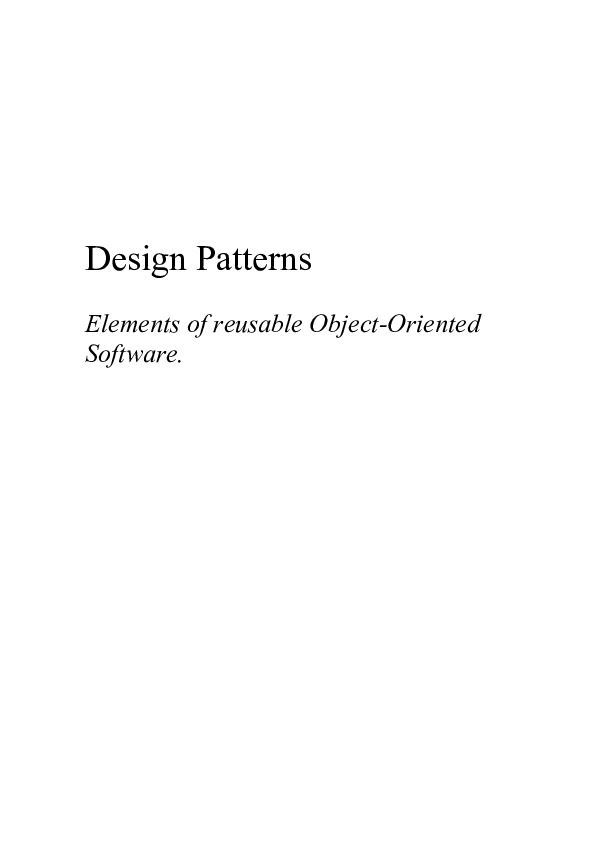 (PDF) (PADRÕES DE PROJETOS) Design Patterns, Elements of Reusable ...