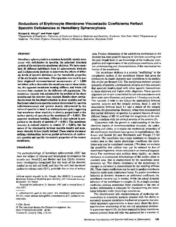 (PDF) Reductions of erythrocyte membrane viscoelastic coefficients ...